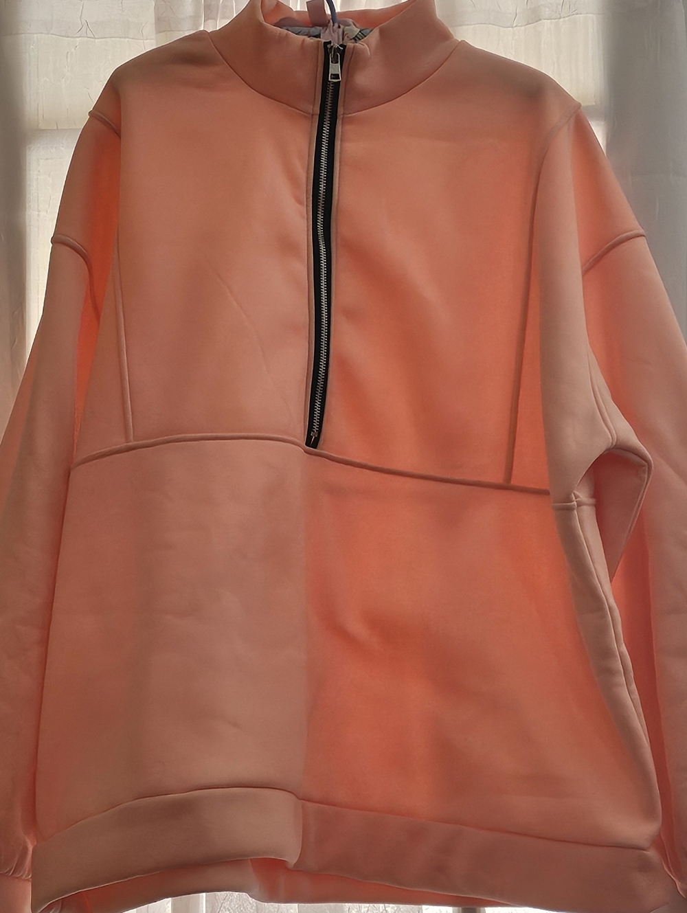 Peach Half-Zip Pullover Sweatshirt & Sweatpants